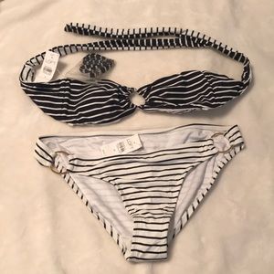 Women’s striped reversible top bikini